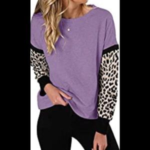 🆕 Trendy Long Sleeve Leopard printed sleeves Top